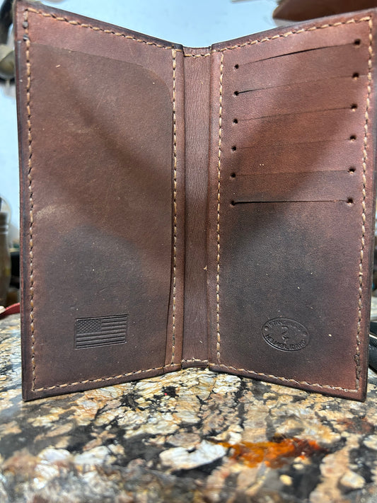 Handmade premium leather roper wallet