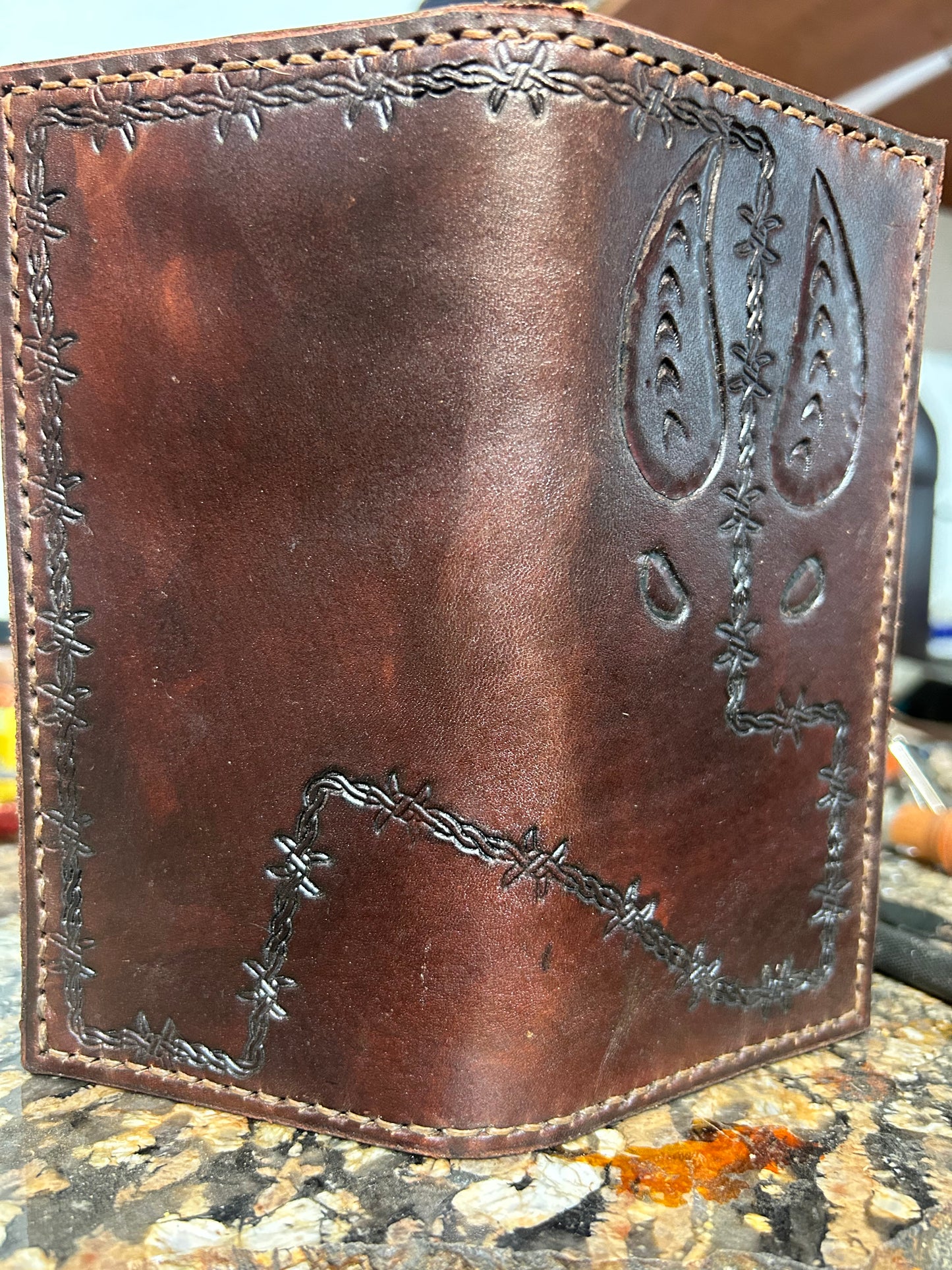 Handmade premium leather roper wallet