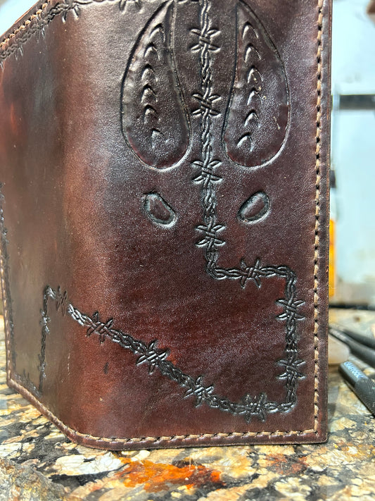 Handmade premium leather roper wallet